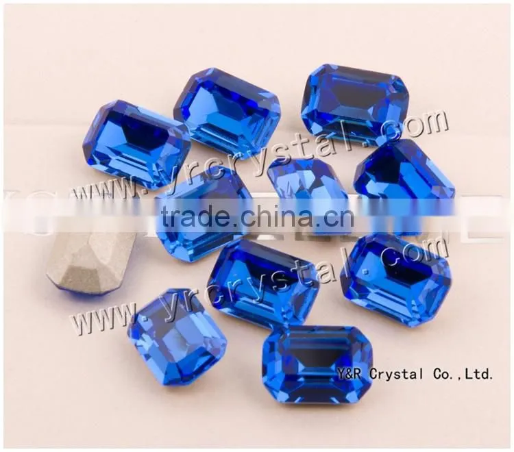 wholesales shiny sapphire glass stone ,crystal stone stone for apparel