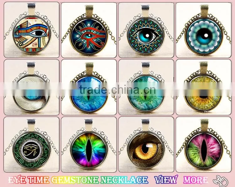 XP-TGN-HE-129 Wholesale Glass Cabochon Necklace In Alloy