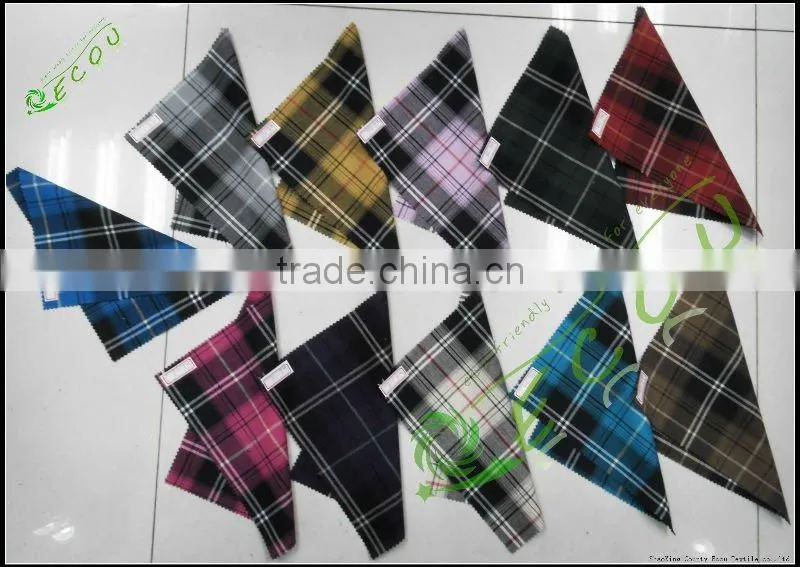 various polyester cotton yarn dyed shirt fabric