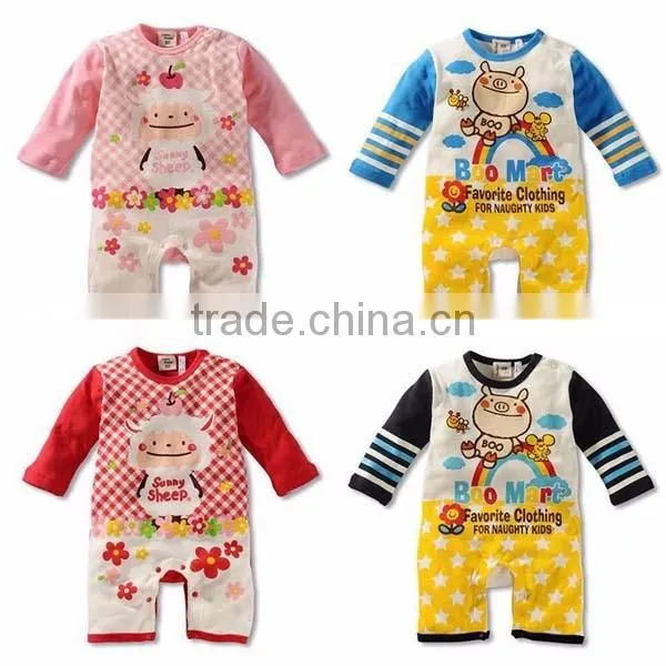 2016 spring new design full printed cartoon long sleeve baby romper