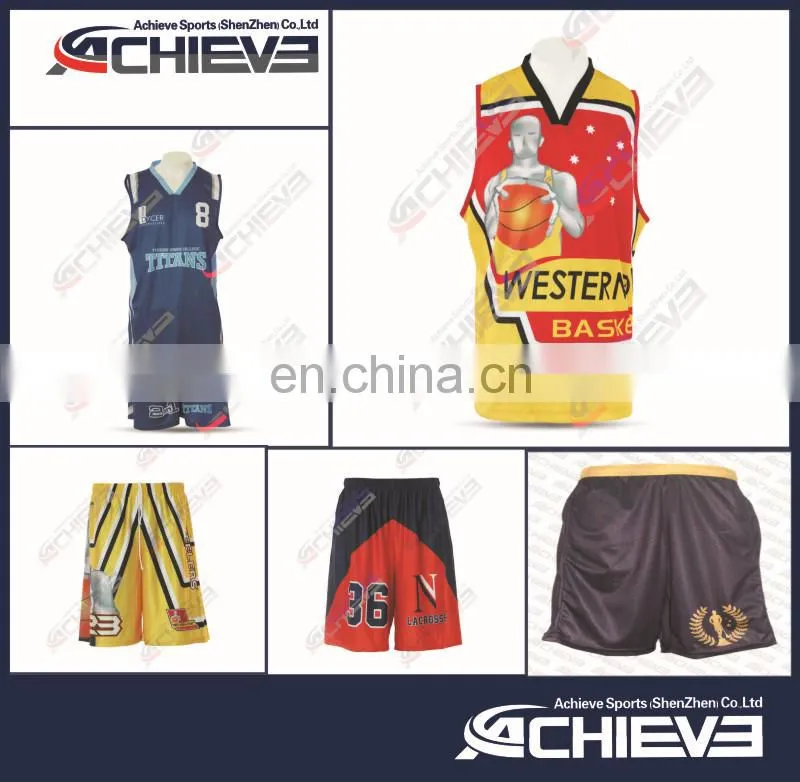 2017 latest best basketball jersey design ,black /blue /yellow color basketball uniform design