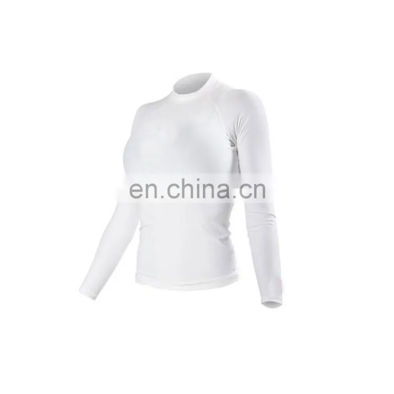 Custom printed women compression shirt rash guard