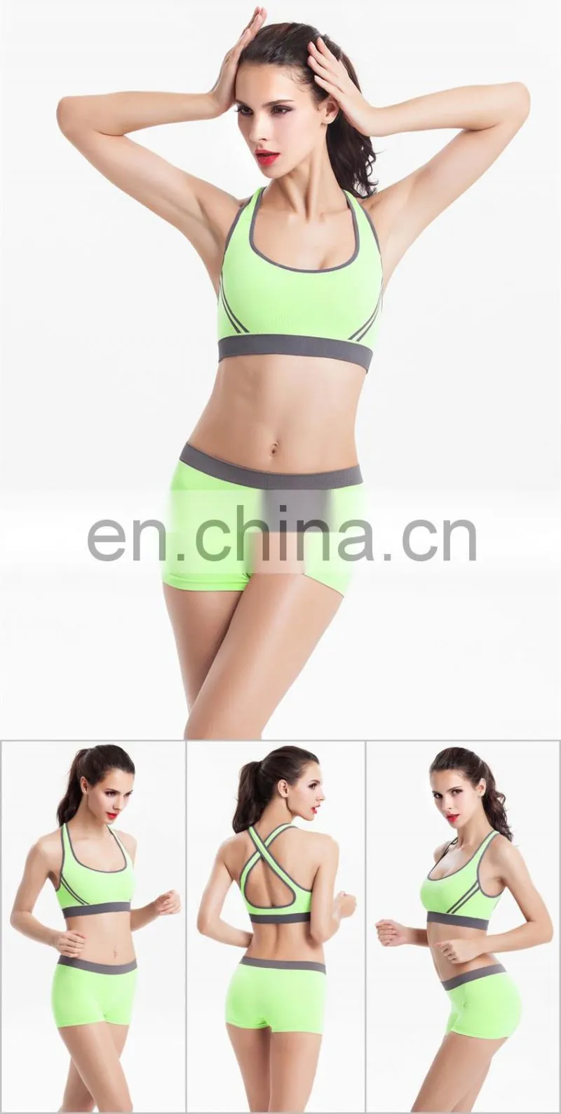 Top quality Wholesale Seamless Hot Sexy Custom Women Sports Bra+Brief