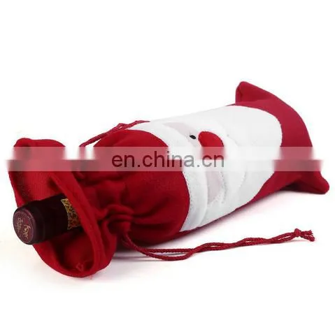 Christmas Santa Claus red wine bottle bags Christmas dinner table decoration