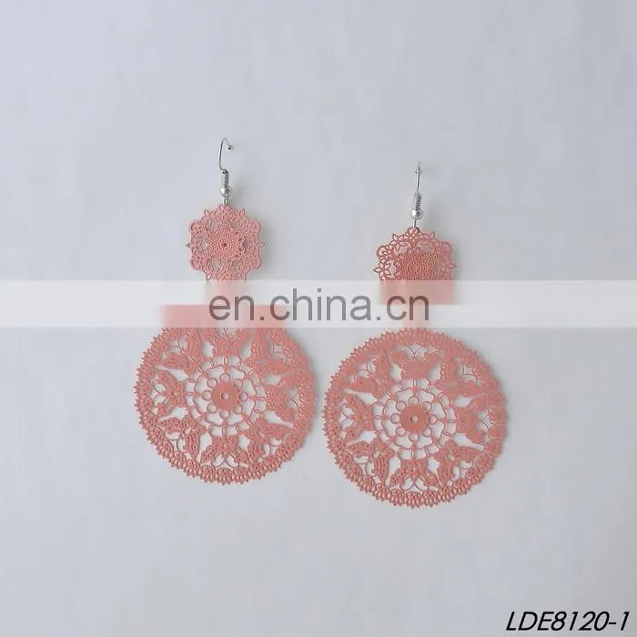 Painting filigree earrings metal flower earring