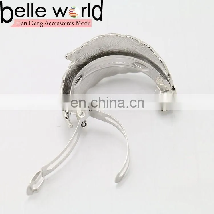 New Elegant Metal Feather Barrette Hair Clips for Women