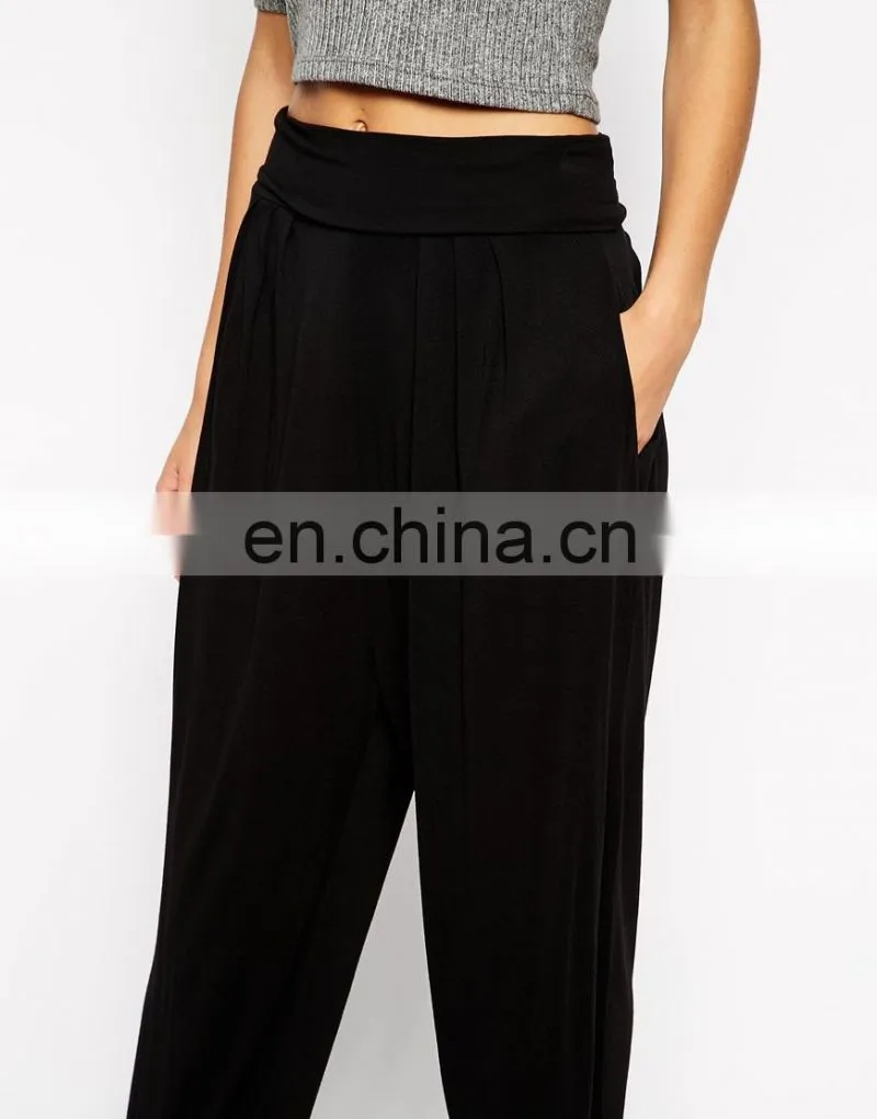 Fashion elastic band leg open women's harem pants