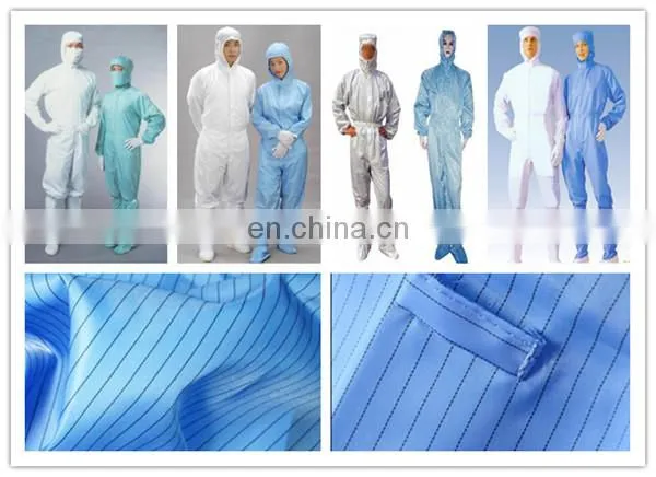 100% polyester antistatic/anti-dust silk fabric for cleaningroom wear