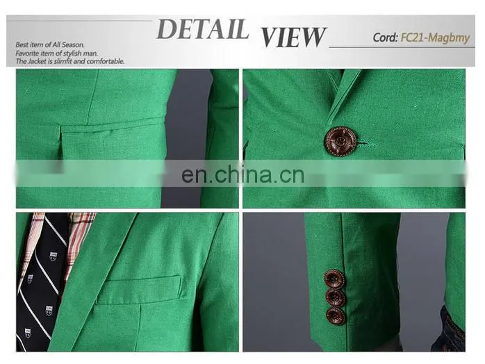 2017 Latest Fashion Western Formal Wear For Men Six Color Casual Slim fit One Button Suit Blazer Coat Jackets