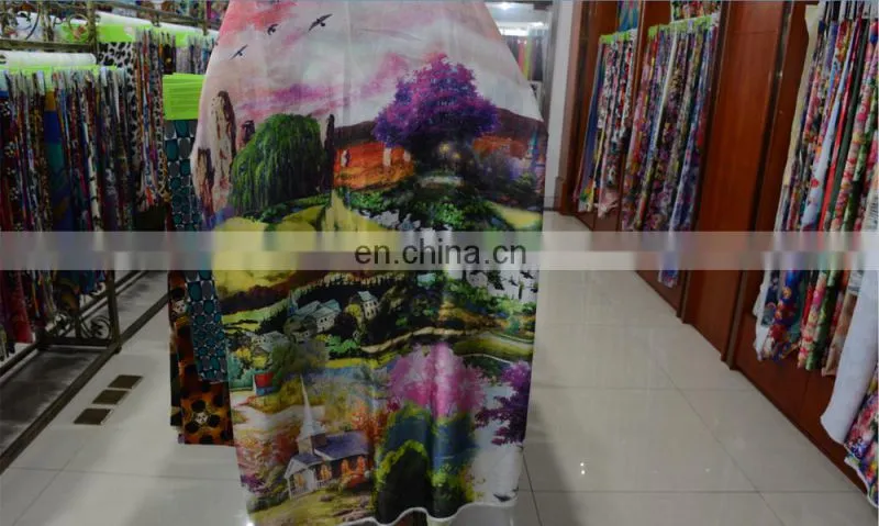 2014 European design digital printing silk fabric for dress