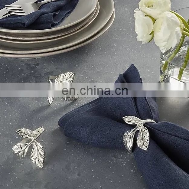 Silver Leaves Napkin Ring