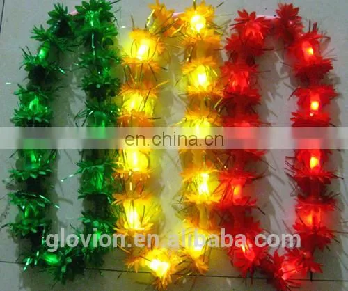 LED Flashing Flower Necklace Hawaii Lei for night party