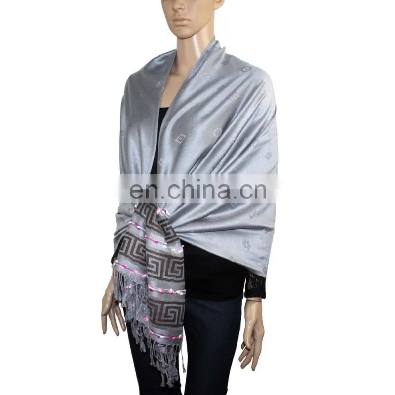 Factory directly pashmina shawl in tassel shawl for women