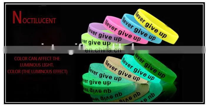 Printed Technique Europe Regional Feature glowing silicone bracelet