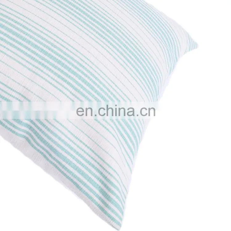 Decor white and green Striped poly chenille Cushion Cover