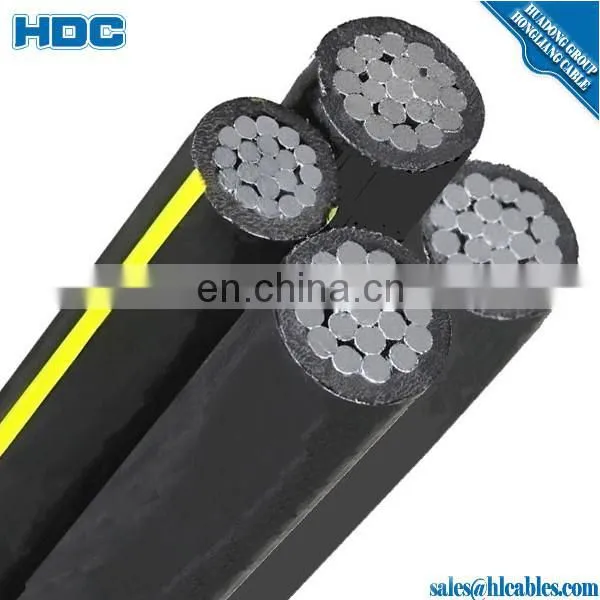 2x16mm aluminum one isolated line and one naked line abc cable