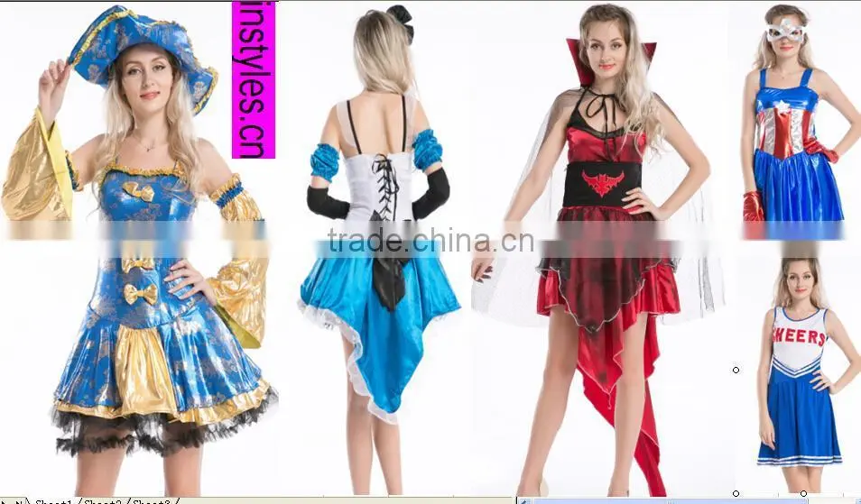 2016 walson hot halloween costumes bulk dropship apparel French Maid Costume