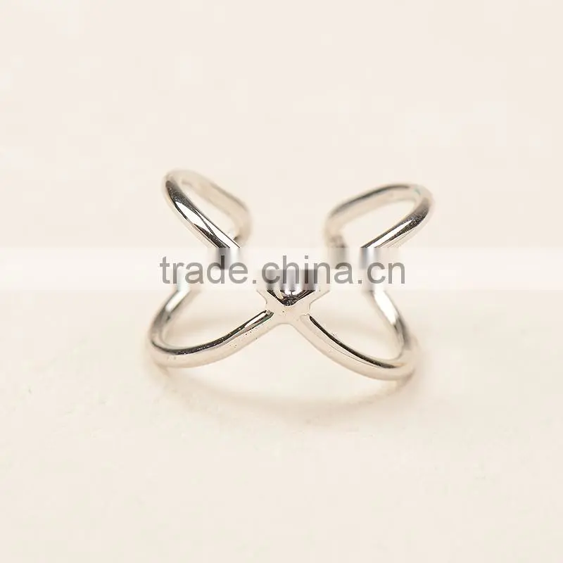 Fashion hot sale stud plate charm silver finger rings
