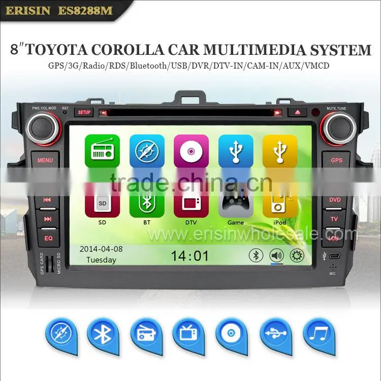 Erisin ES8288M The Newest 8 inch 2 Din Car DVD Player GPS Bluetooth for Toyota