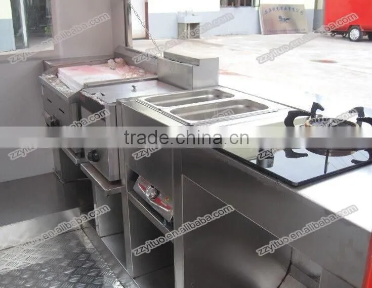 Two Wheels Street Mobile Customized Logo Semi-Trailer Food Truck| Mobile Fast Food Trailer| Food Cart Cooking Trailer