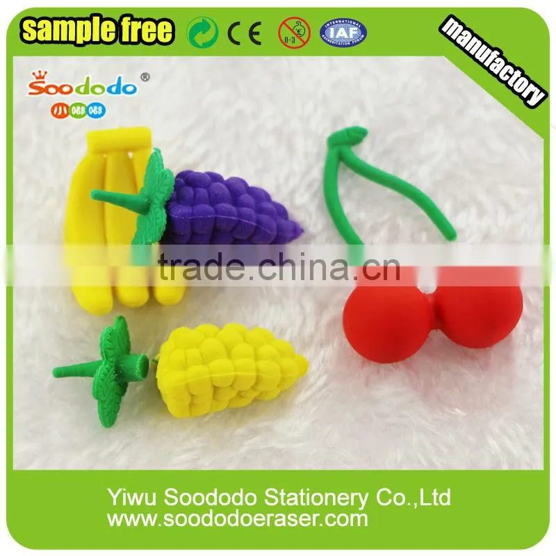 Cartoon 3d fruit shape eraser in Europe market