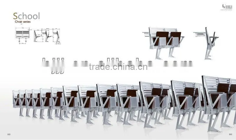 popular school furniture university sudent desk and chair TC-963-V for college