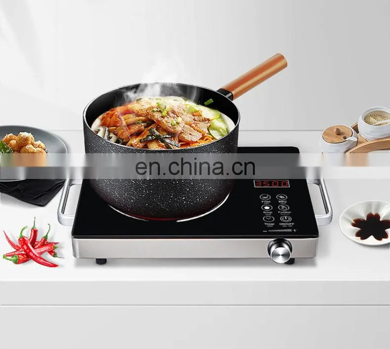 110v/220v radiant cooker 2000W touch control black color easy to operate rice soup milk hotpot rice keep warm function