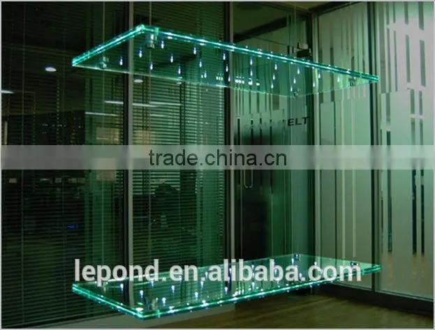 CE approved Tempered Glass/Smart glass with LED light for Restaurant wall
