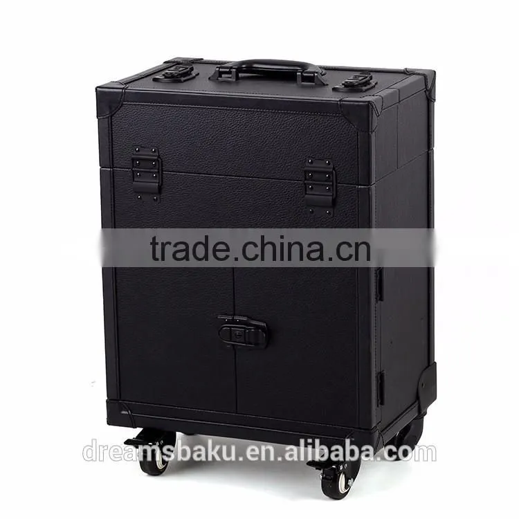 PVC rolling case trolley beauty tool case makeup storage case