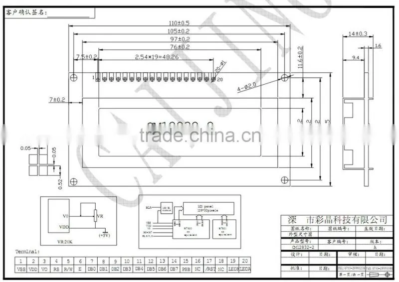 sunlight readable 12832 dots matrix graphic LCM with led backlight ,low power consumption