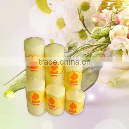 yellow pillar candle