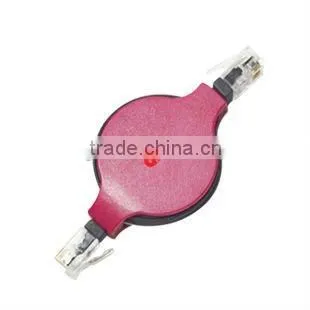 communication cable 1.5 meter retractable rj45 cable Made in China