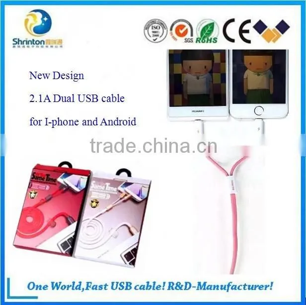 Remax 2.1A QC USB Charging cable for -phone and micro at same time /USB cable