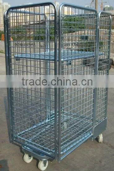 4 side A framefoldable roll container, zinc-plated,