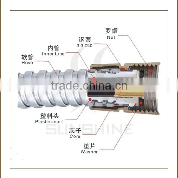 SMH-10115 Stainless steel single lock bidet toilet hose