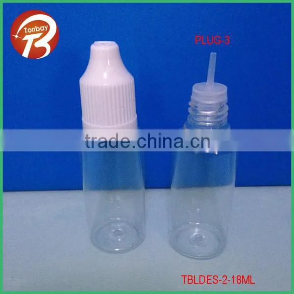 8ml empty e liquid nicotine PET clear plastic dropper bottle with long thin tip& white childproof cap