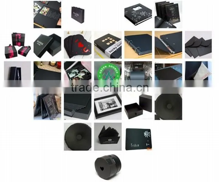 plain black paperboard c2s for gift wrapping black paper