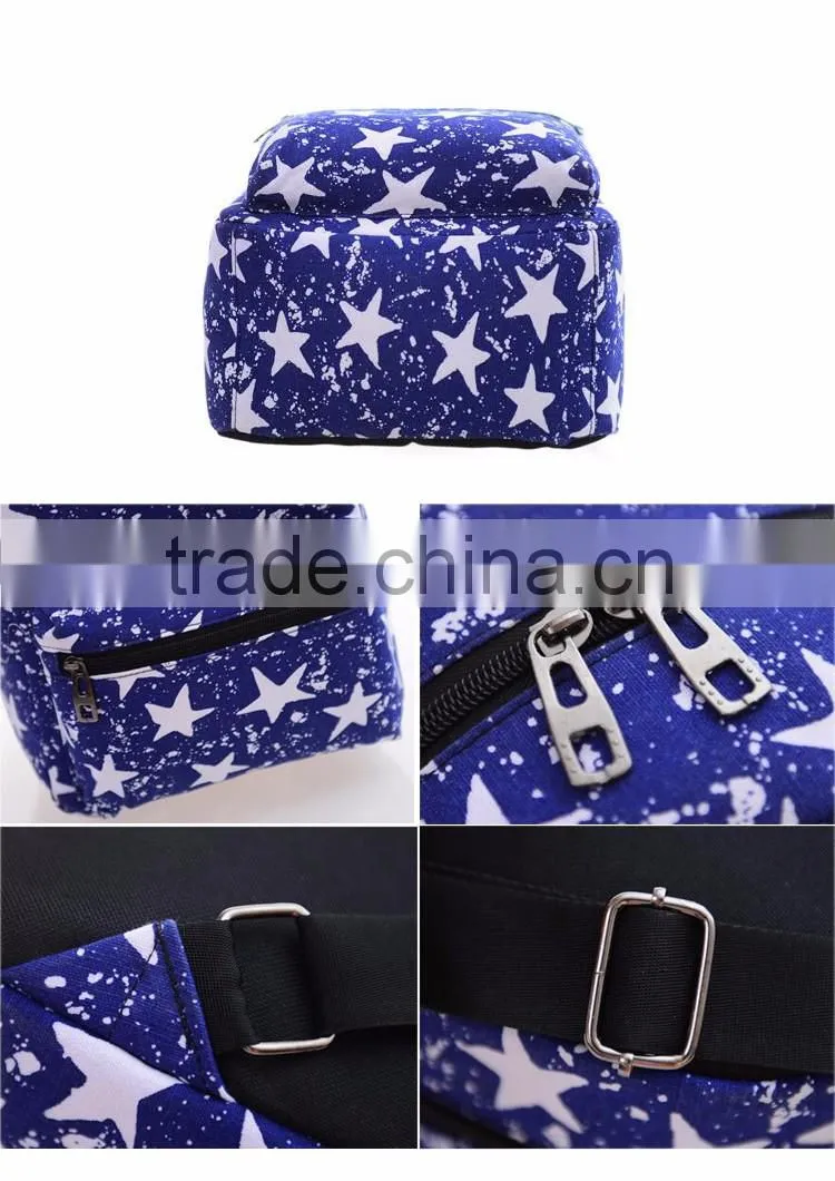 high school students backpack canvas printing girls shoulder bag manufacture