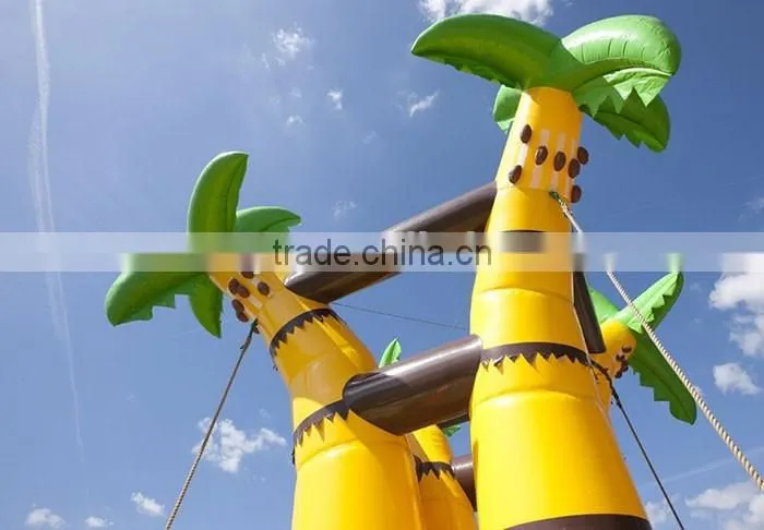 New design inflatable climbing wall,inflatable climb tower palm tree climbing for fun