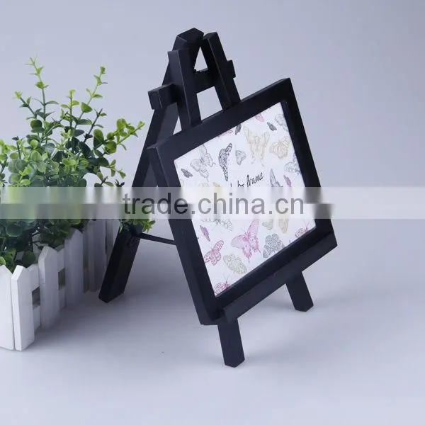 Black Colour Fancy 4*6" MDF Photo Frame With Stand