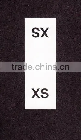 china supplier custom sew -on polyester size label in dongguan