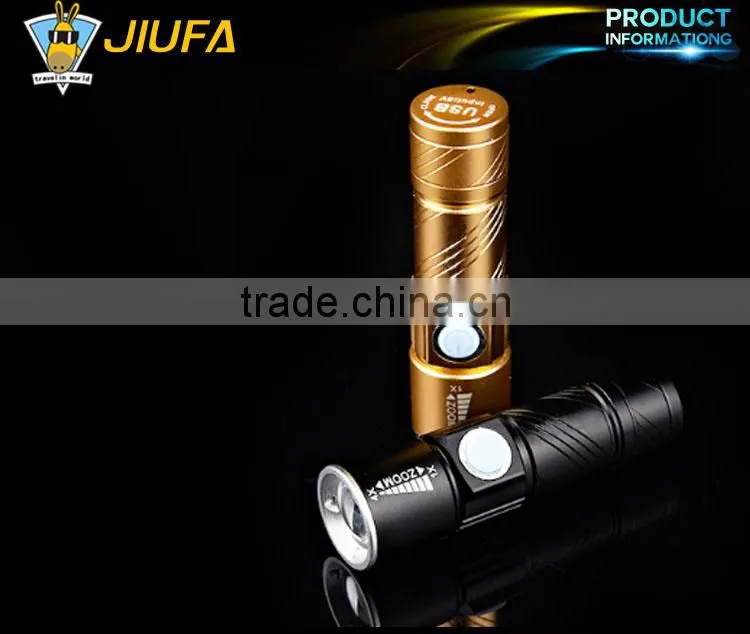 Aluminium Body Rechargeable Battery Solar Torch Led Solar Flashlight