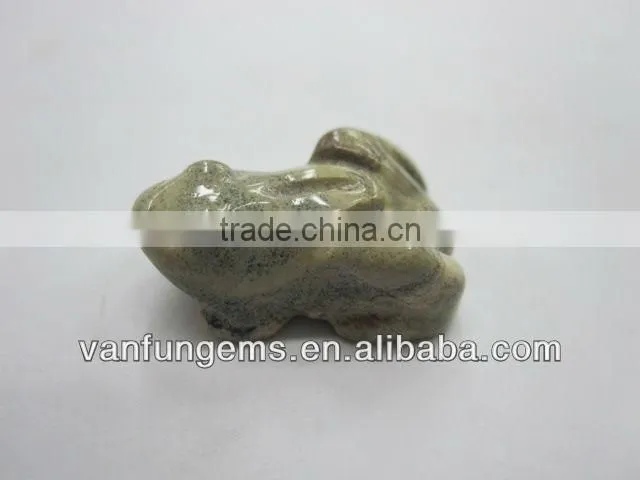 2" natural rose quartz carved frog