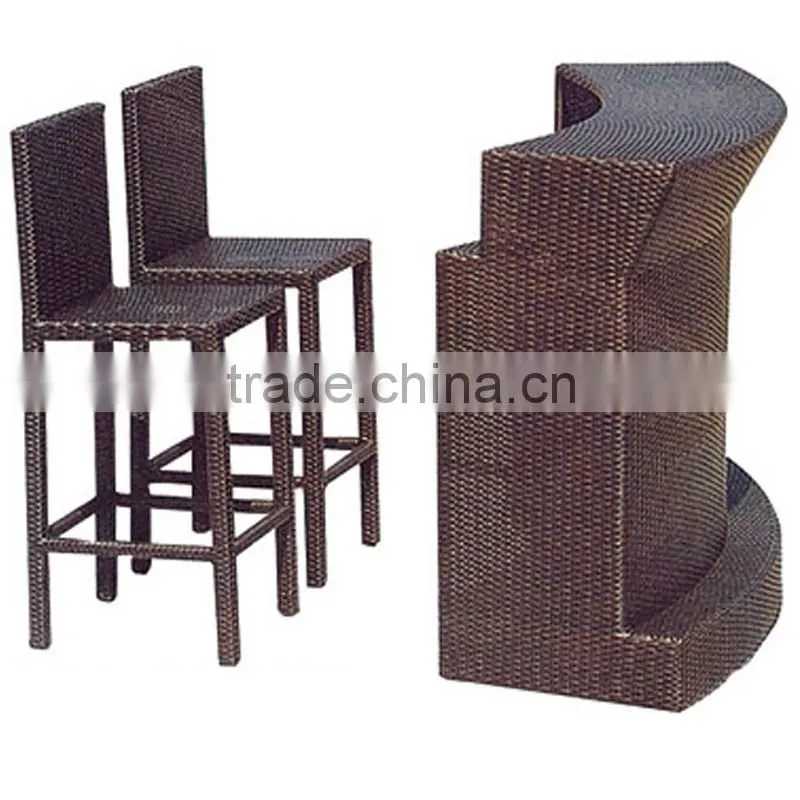 Outdoor Outside Round Resin Wicker Polyrattan Bar Counter