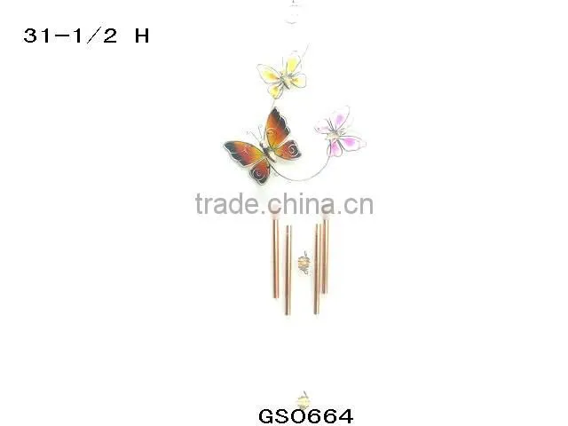 Metal Butterfly wind chime aluminum tube hanging wind chime