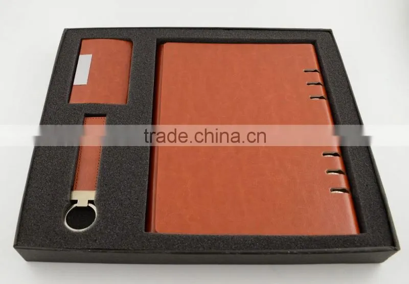 2016 New Products Corporate Gifts High Quality New Business Gift Includes Notebook, Key Chain and Business Name Card Holder