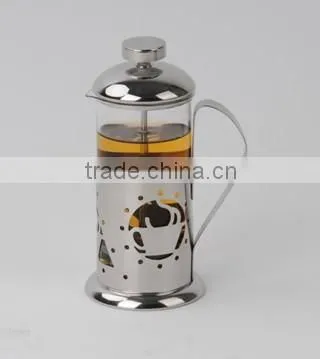 Stainless steel french press, glass coffee plunger, teacoffee maker