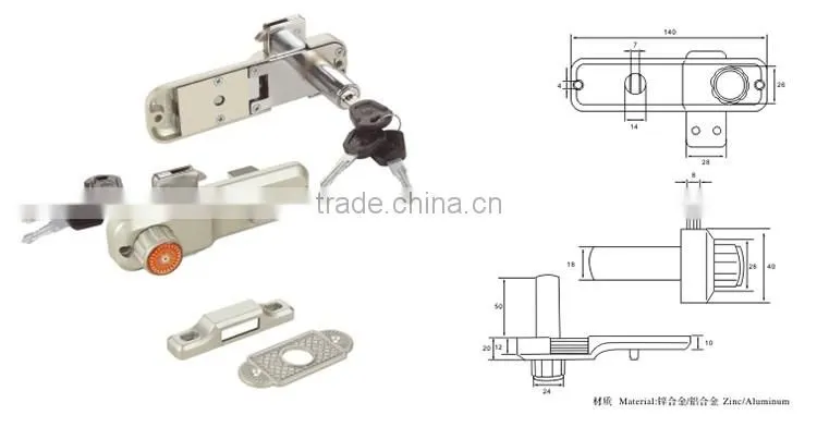 China Core Modern Sliding Glass Door Lock Suppliers