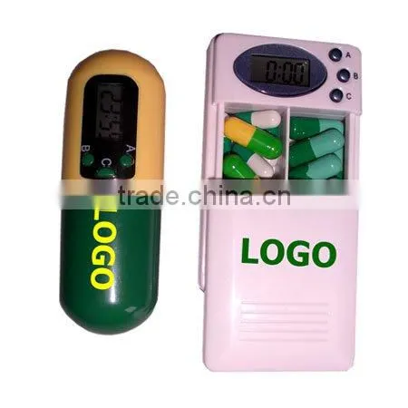 Capsule-look Pill Box Timer, Can hold pills, tablets and capsules