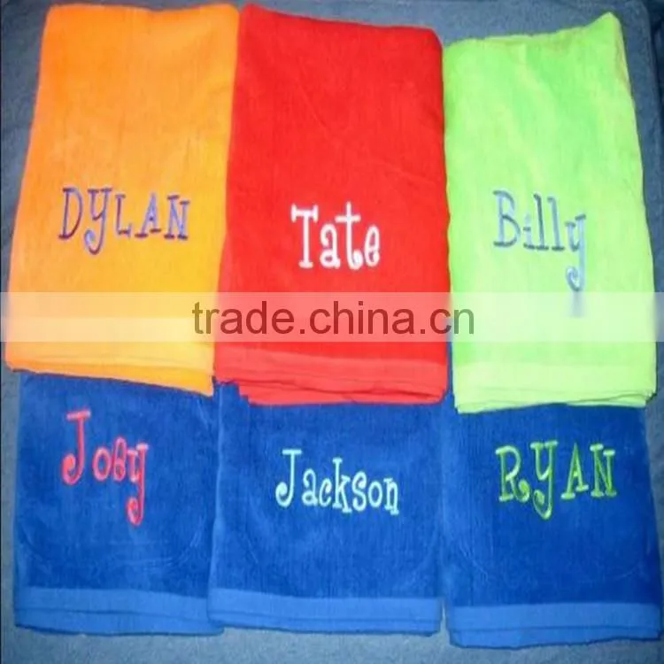 china wholesale cotton Embroidered personalized beach towels with names